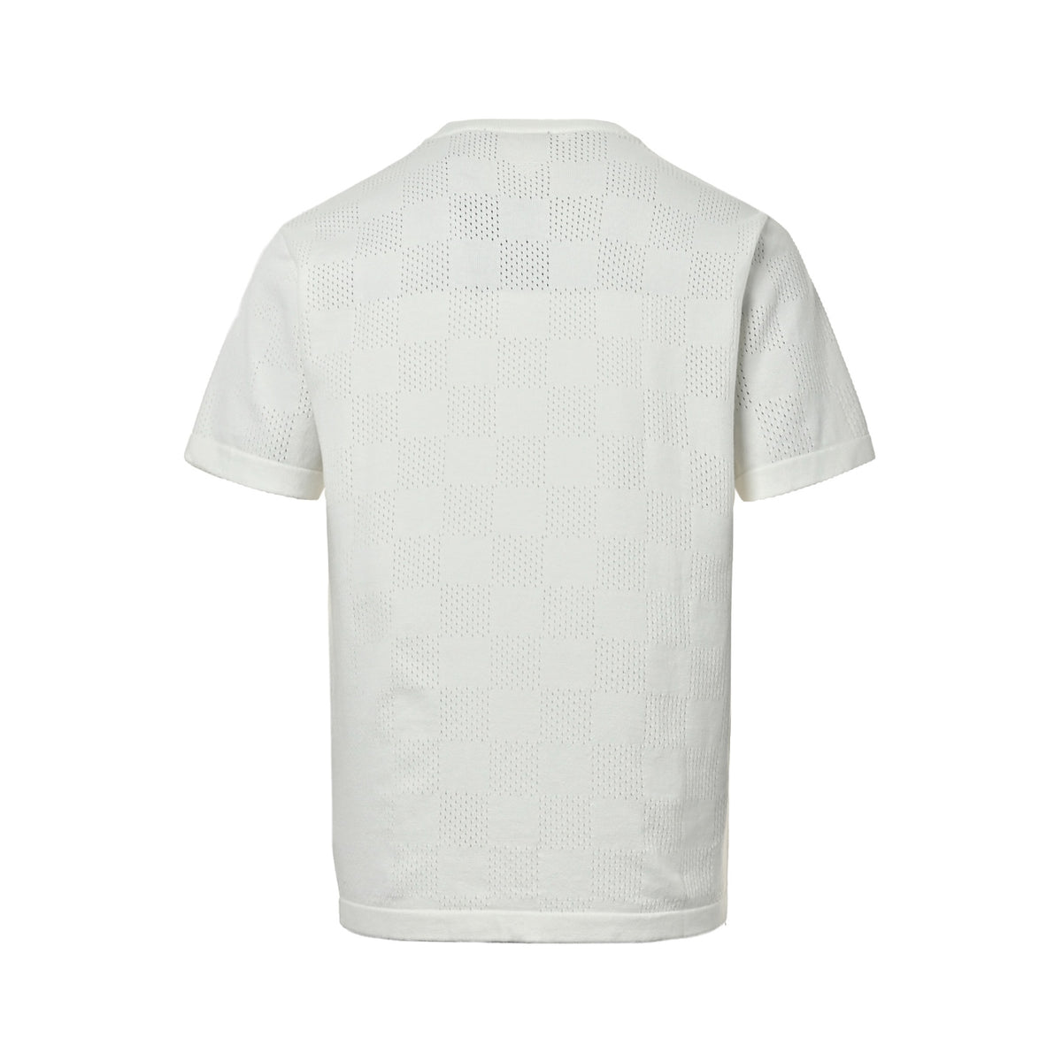 Louis Vuitton 26ss hollow mesh checkerboard knitted short sleeves