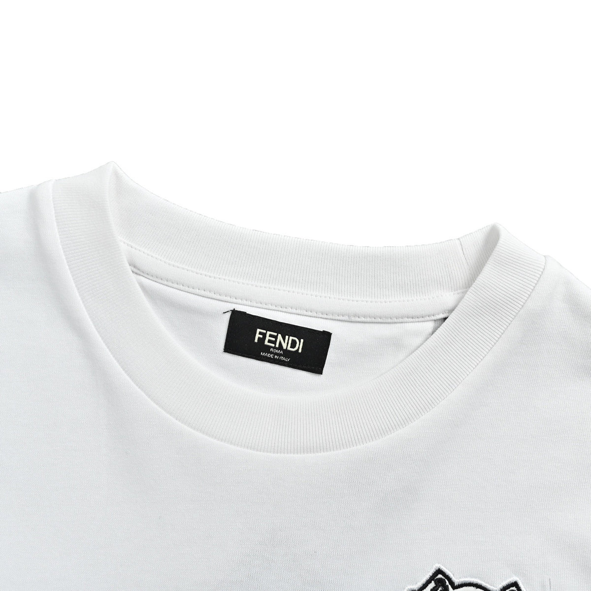 Fendi French Bulldog Puppy Embroidered Short Sleeve
