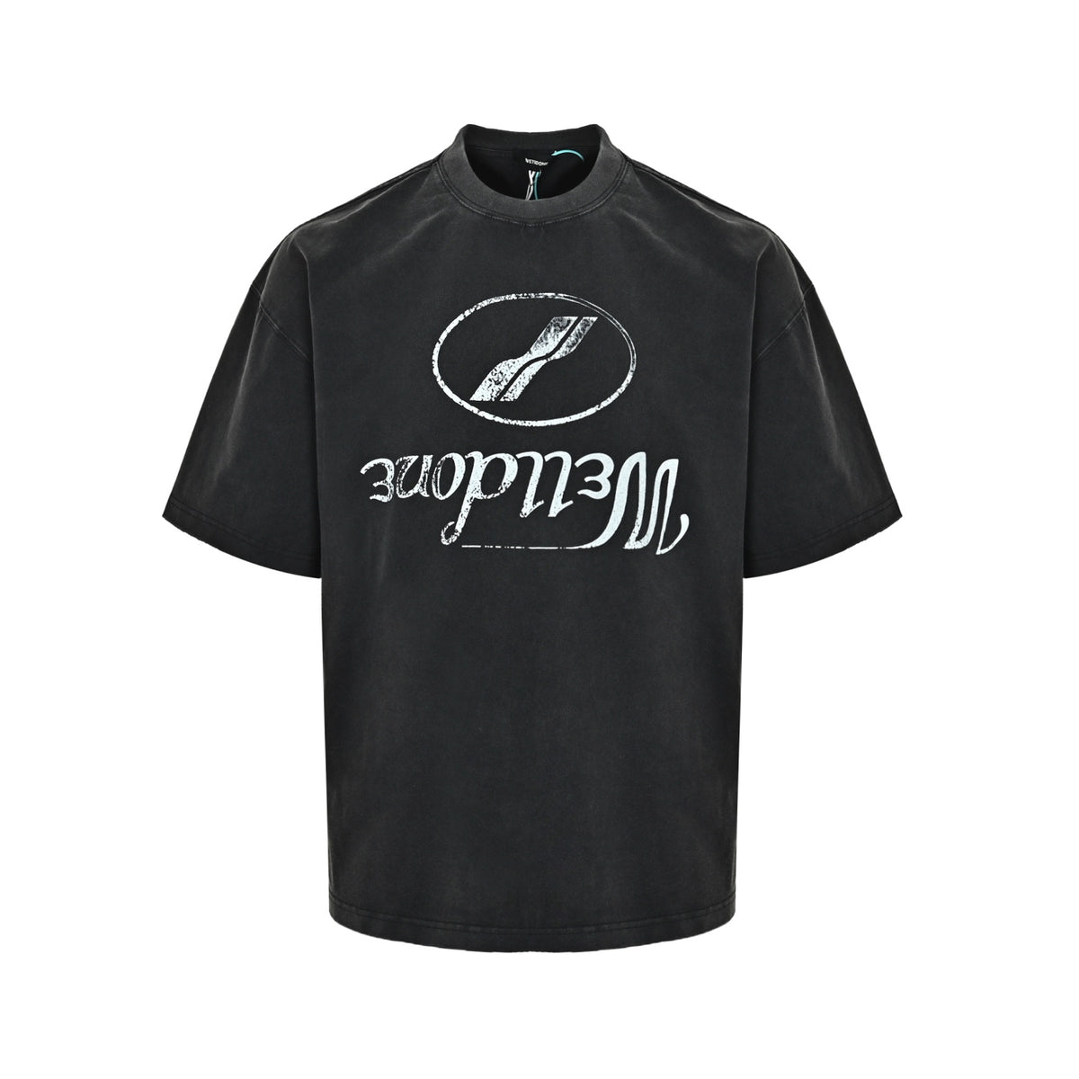 We11 Done reverse logo printed washed short sleeves