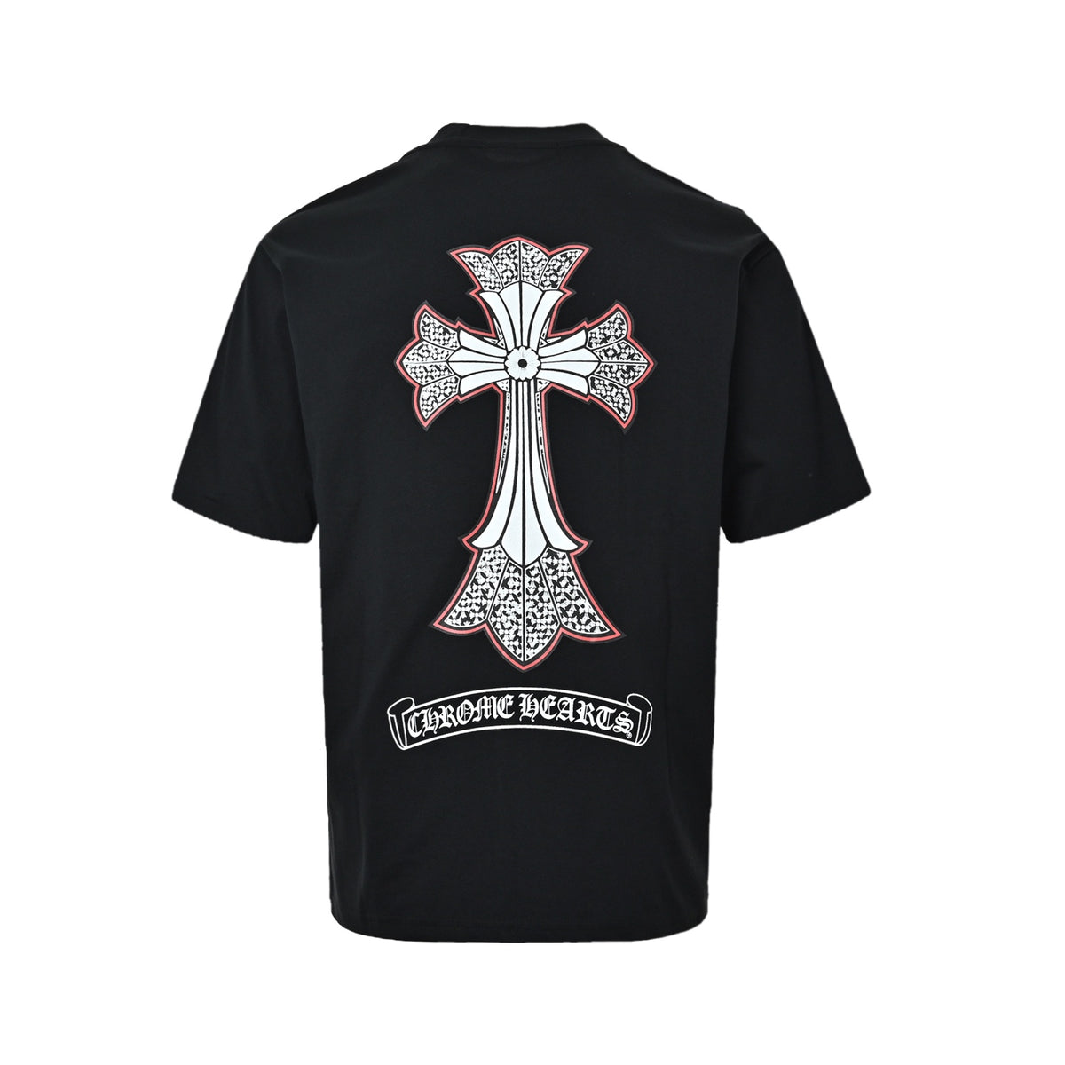 Chrome Hearts/Chrome Heart Pocket Cross Print Round Neck Short Sleeve