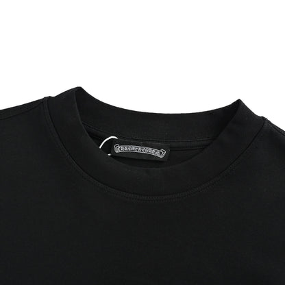 Chrome Hearts/Chrome Heart 25Fw dark cross horseshoe embroidered long-sleeved T-shirt
