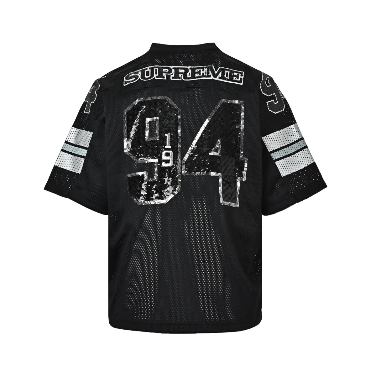 Supreme 94 Sequined Mesh Baseball Jersey Short Sleeve