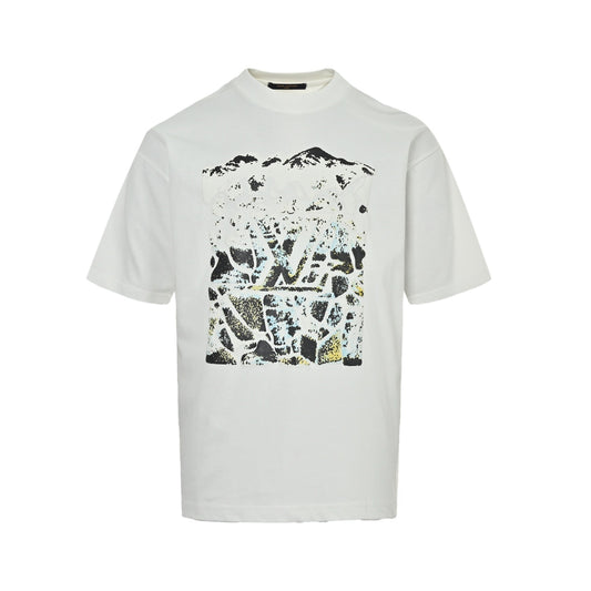 Louis Vuitton 26ss snow mountain foam printed short sleeves