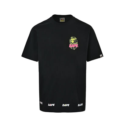 BAPE 26ss reflective letter three ape head camouflage short sleeves