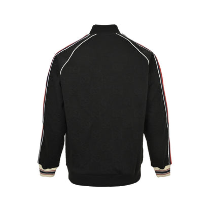 Gucci full double G jacquard red and green striped webbing suit jacket