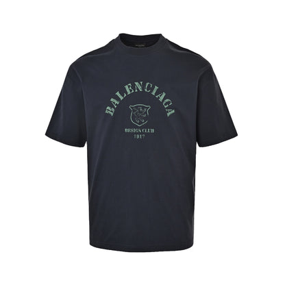 Balenciaga/Balanciaga 1917 shield badge curved retro printed short sleeves