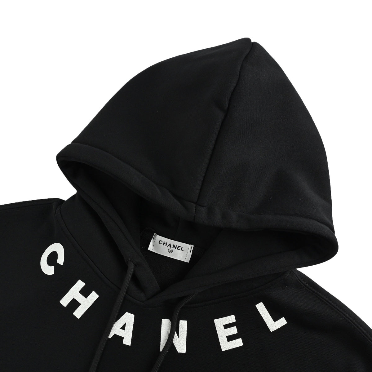 Chanel 25Fw collar letter print hooded sweatshirt