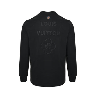 Louis Vuitton dark pattern four-leaf clover tatami embroidered logo long-sleeved T-shirt