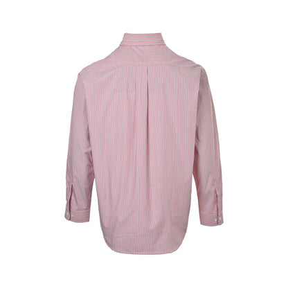 Miu Miu pink vertical striped long-sleeved shirt