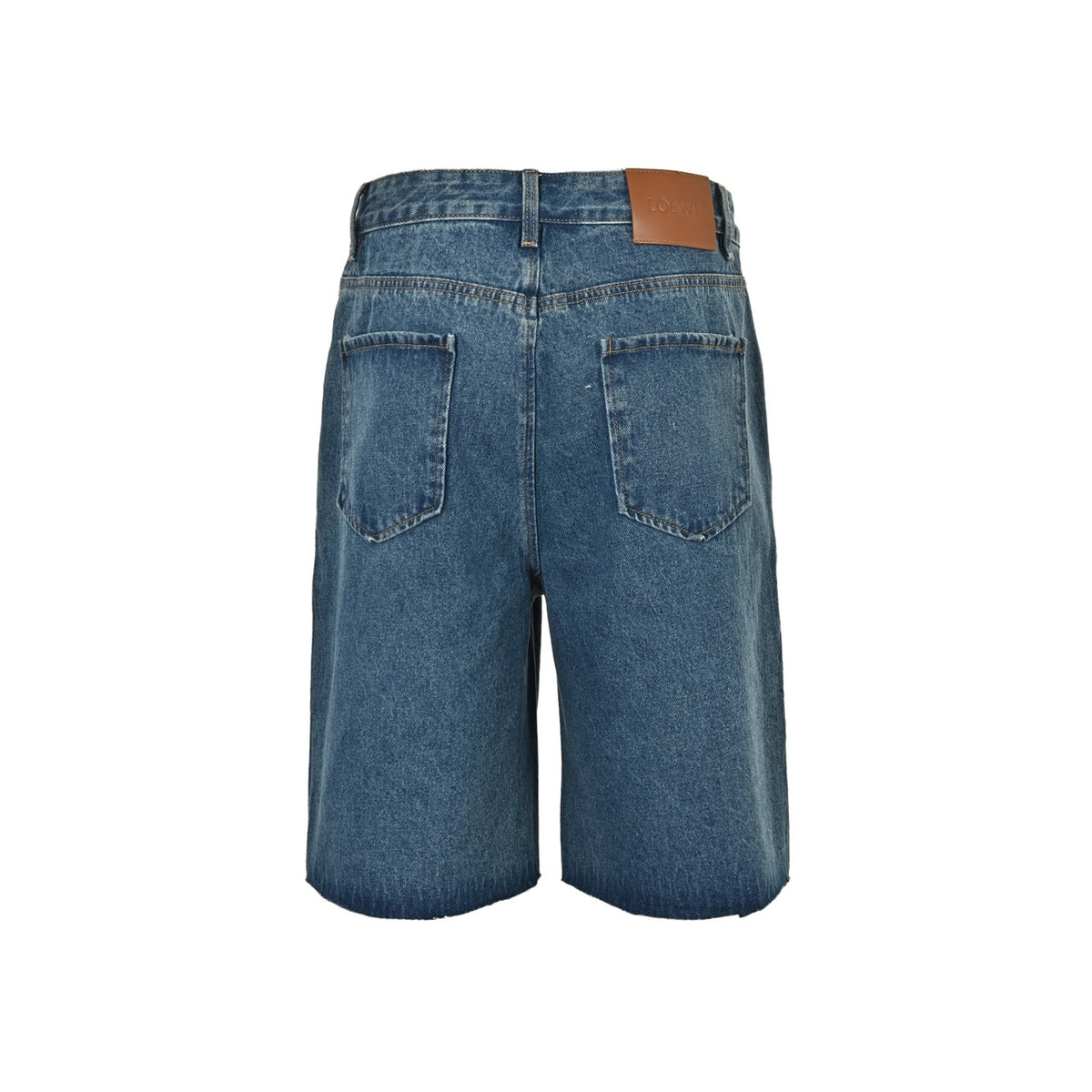 Loewe/Luoyiwei Anagram semi-embroidered denim denim shorts
