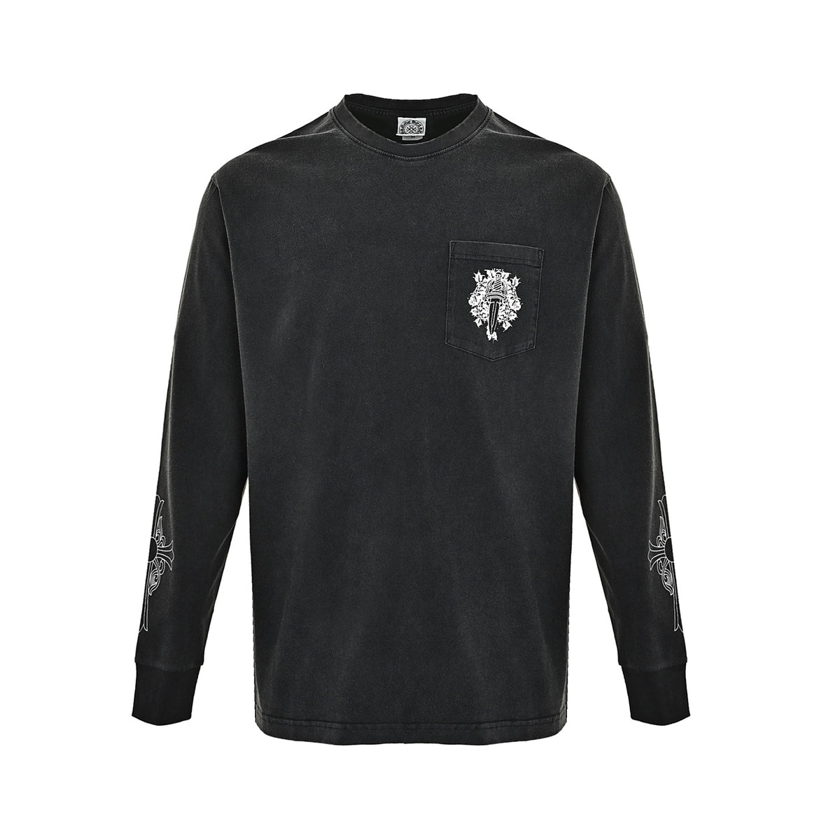 Chrome Hearts/Chrome Heart Pocket Vine Sword Print Long Sleeve T-Shirt