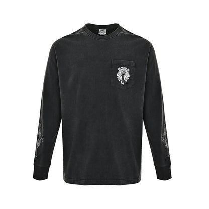 Chrome Hearts/Chrome Heart Pocket Vine Sword Print Long Sleeve T-Shirt