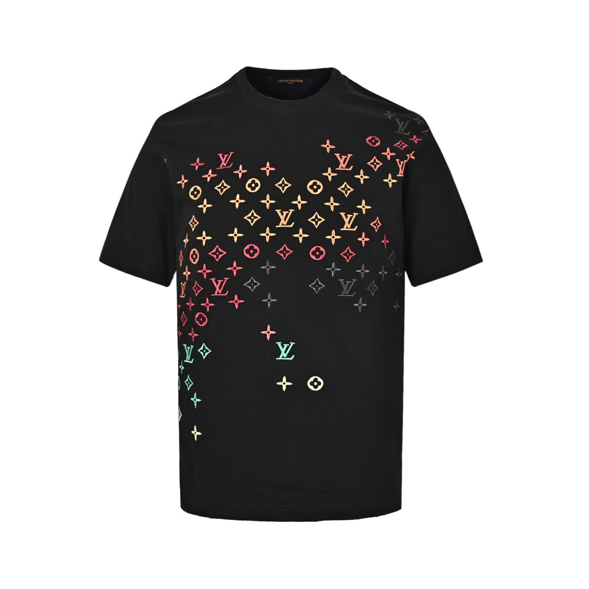 Louis Vuitton full-width three-flower printed embroidered short sleeves