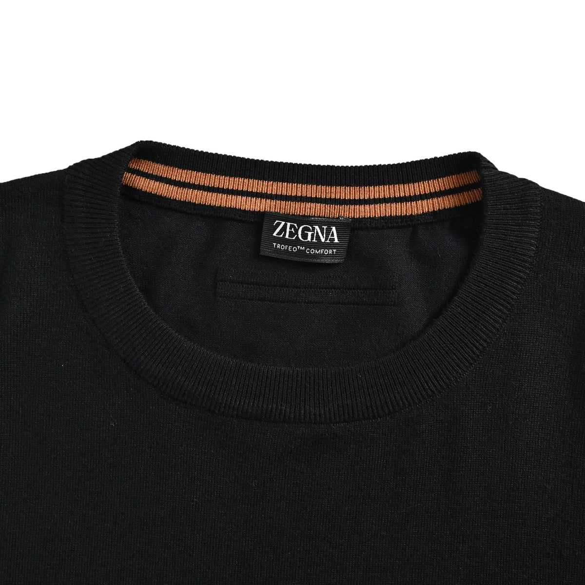 Zegna wool knitted crew neck sweater with horizontal stripes