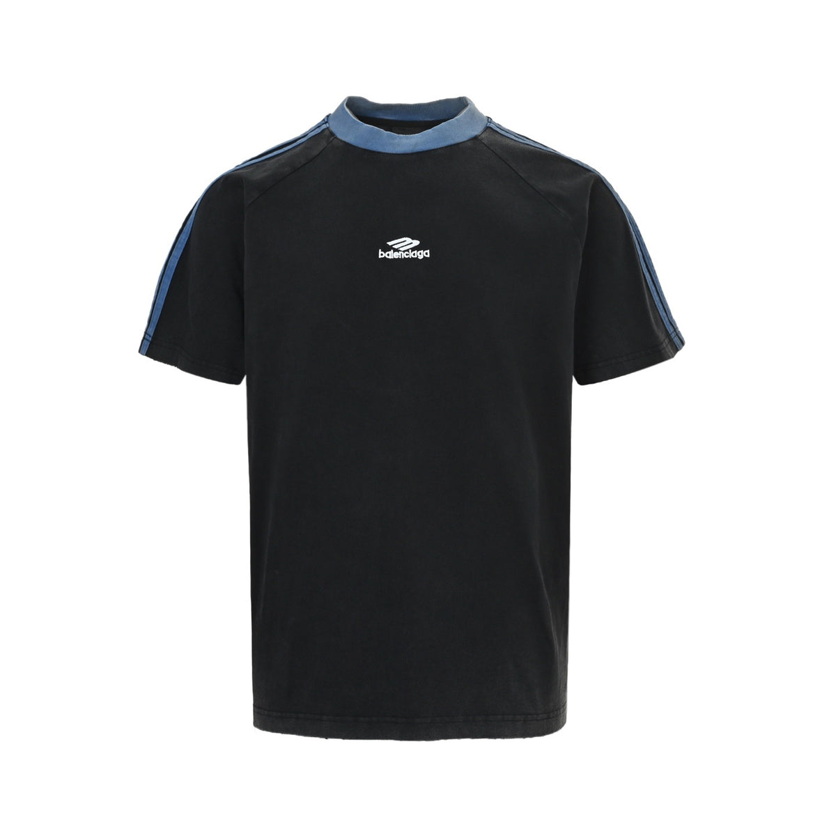 Balenciaga/Balanciaga 26ss 3M embroidered contrasting webbing washed short sleeves