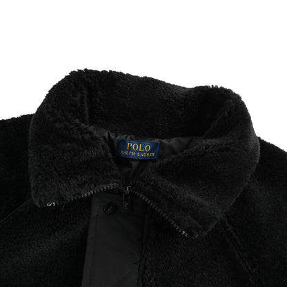 Ralph Lauren lambswool coat with pony leather label on the back