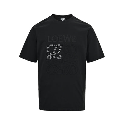 Loewe/Luoyiwei 26ss contrasting logo embroidered short sleeves