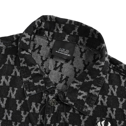 MLВ embroidered logo all over denim shirt jacket