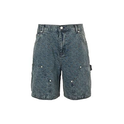 Louis Vuitton 25ss all-over old flower jacquard suit denim shorts