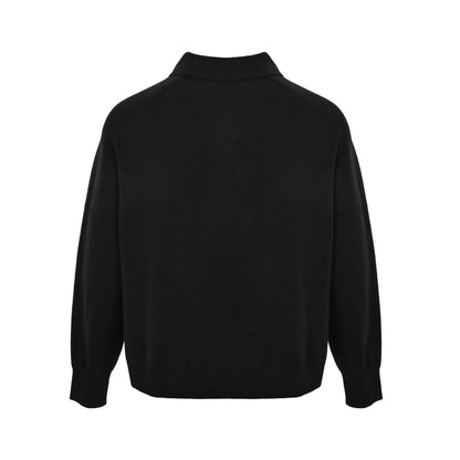 Acne Studios small logo embroidered knitted Polo sweater