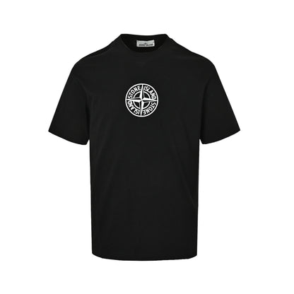 Stone Island compass coordinates printed short-sleeved shirt
