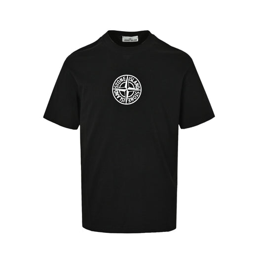 Stone Island compass coordinates printed short-sleeved shirt