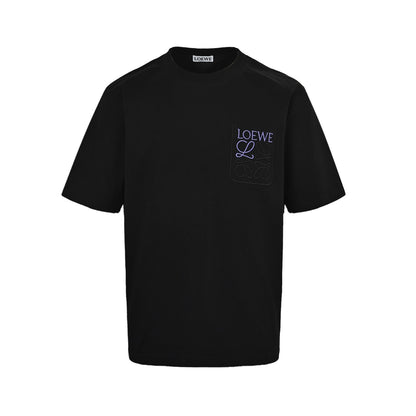 Loewe/Loewei short sleeves with pocket logo contrast embroidery