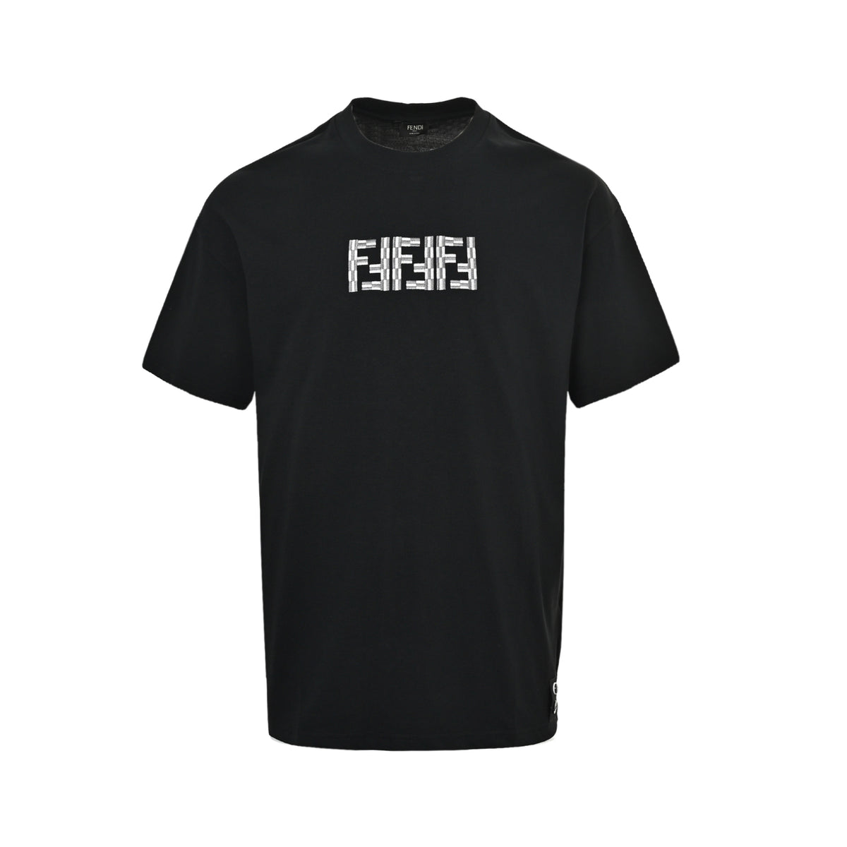 Fendi bamboo pattern embroidered double F logo short sleeves
