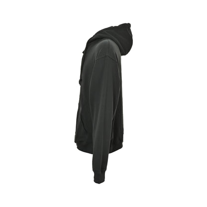 MAISON MARGIELA/Maggiela unfinished embroidered printed hooded sweatshirt jacket