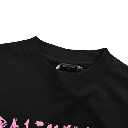 Balenciaga/Balanciaga blur printed round neck short sleeves