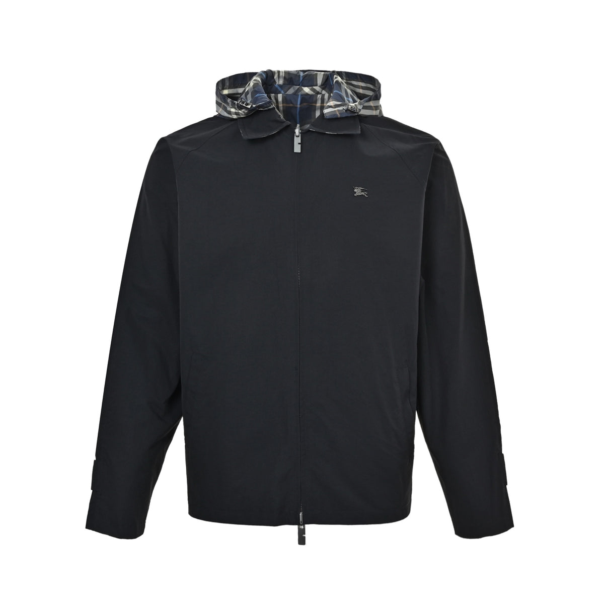 Burberry iron label plaid reversible hooded jacket