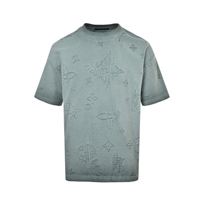 Louis Vuitton presbyopia burned flower washed distressed short sleeves