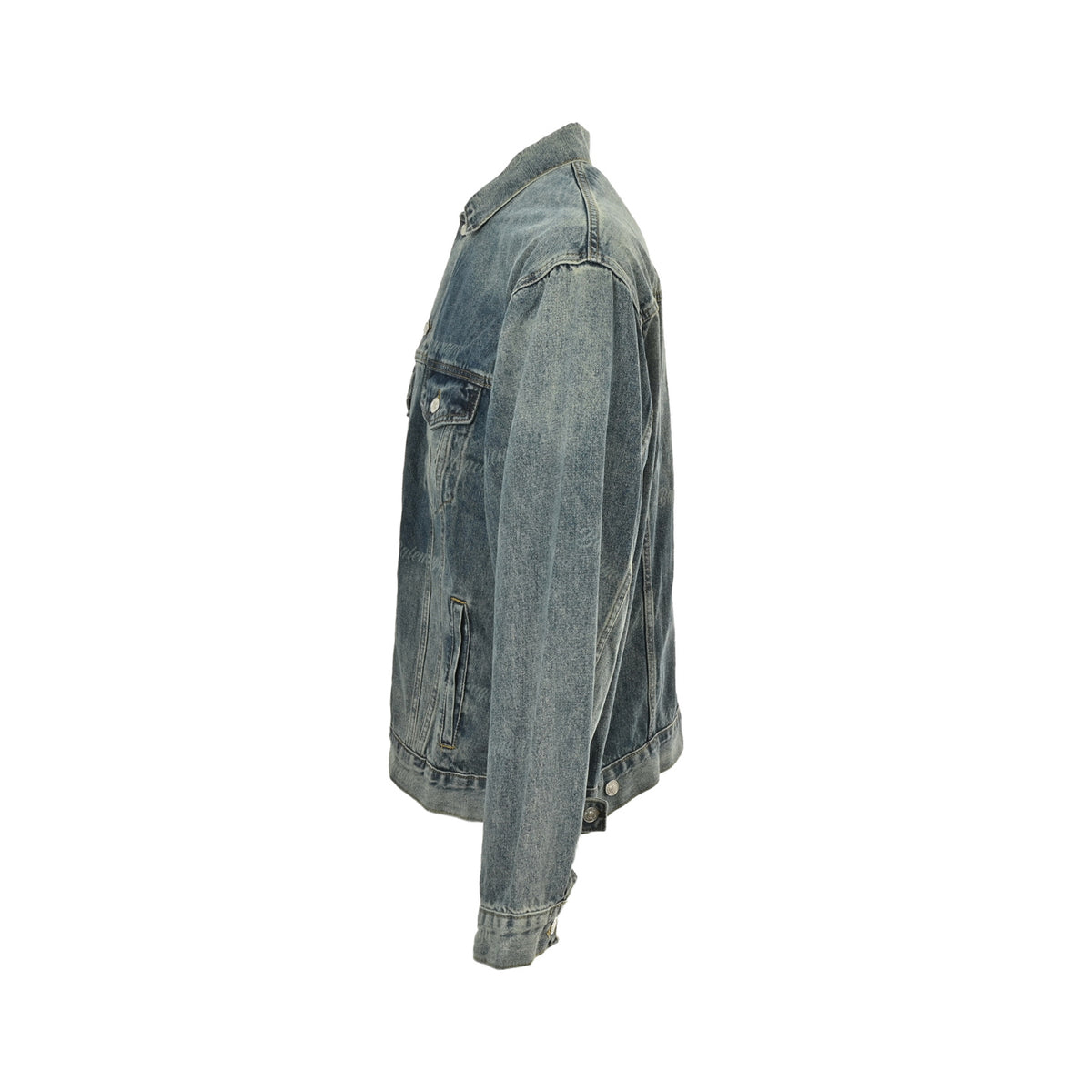 Balenciaga/Balanciaga 24Fw small letters all over printed washed denim jacket