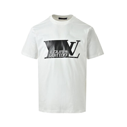 Louis Vuitton carbon fiber letter logo printed short sleeves