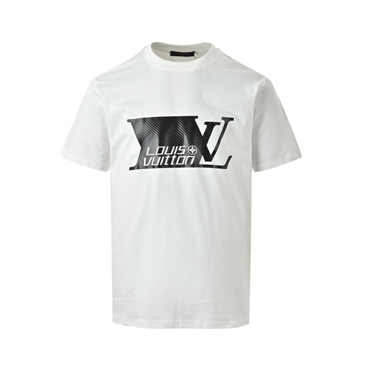 Louis Vuitton carbon fiber letter logo printed short sleeves