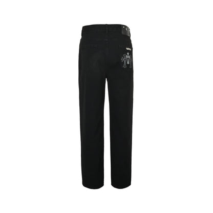 Chrome Hearts/Chrome Heart cross patch embroidered washed jeans