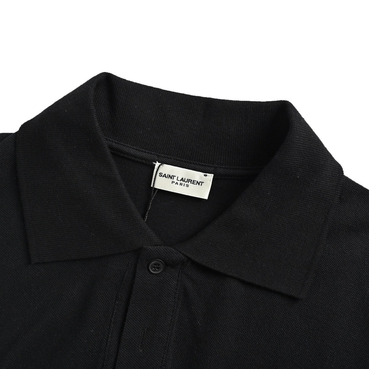 Saint Laurent SLP chest small logo embroidered Polo short sleeves