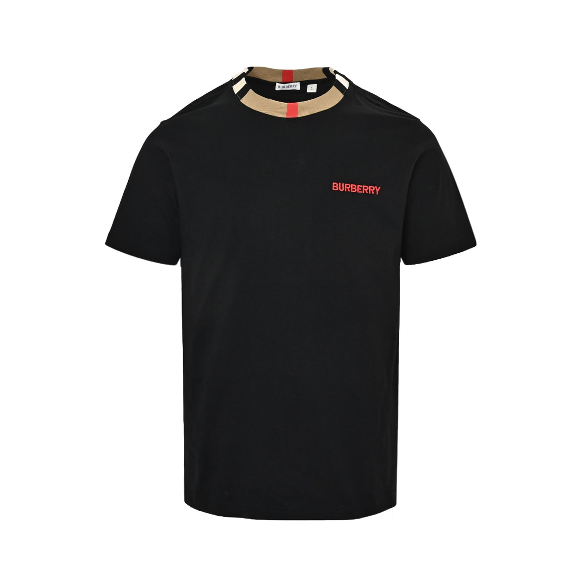 Burberry plaid collar embroidered logo short sleeves