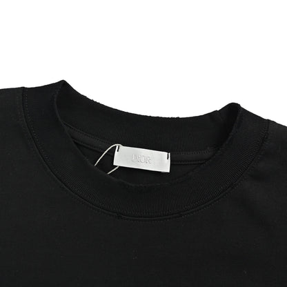 Dior 26ss letter embroidered patch short sleeves
