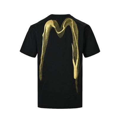 Evisu/福神 Big M printed short sleeves with brush on the back
