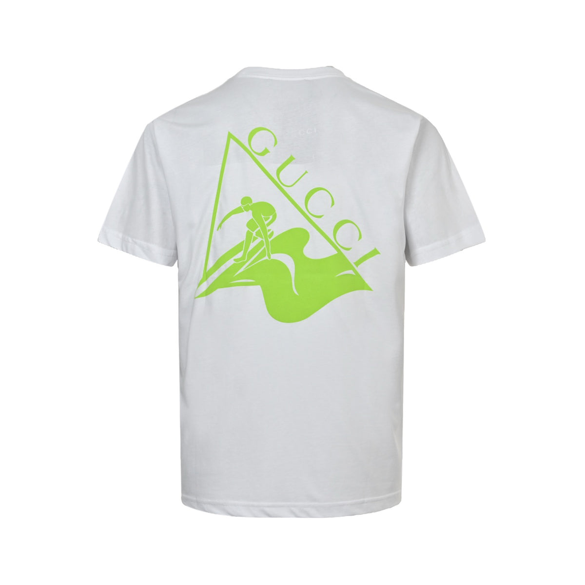 Gucci 25ss surf fluorescent green suede printed short sleeves