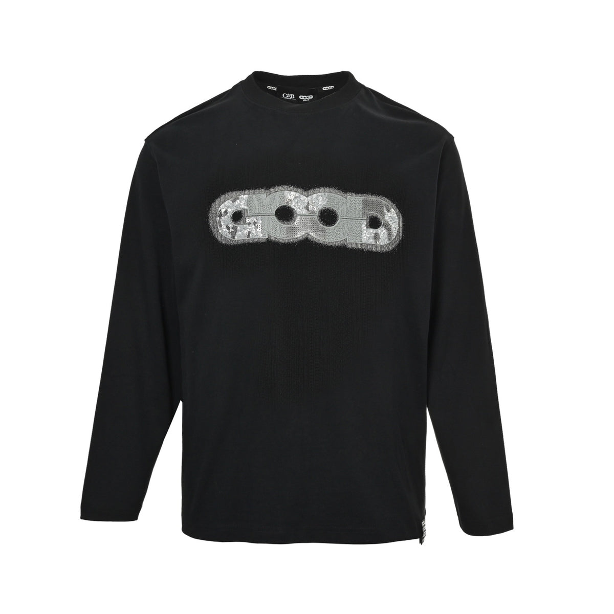 Good Brand 25Fw patchwork sequined knitted long-sleeved T-shirt