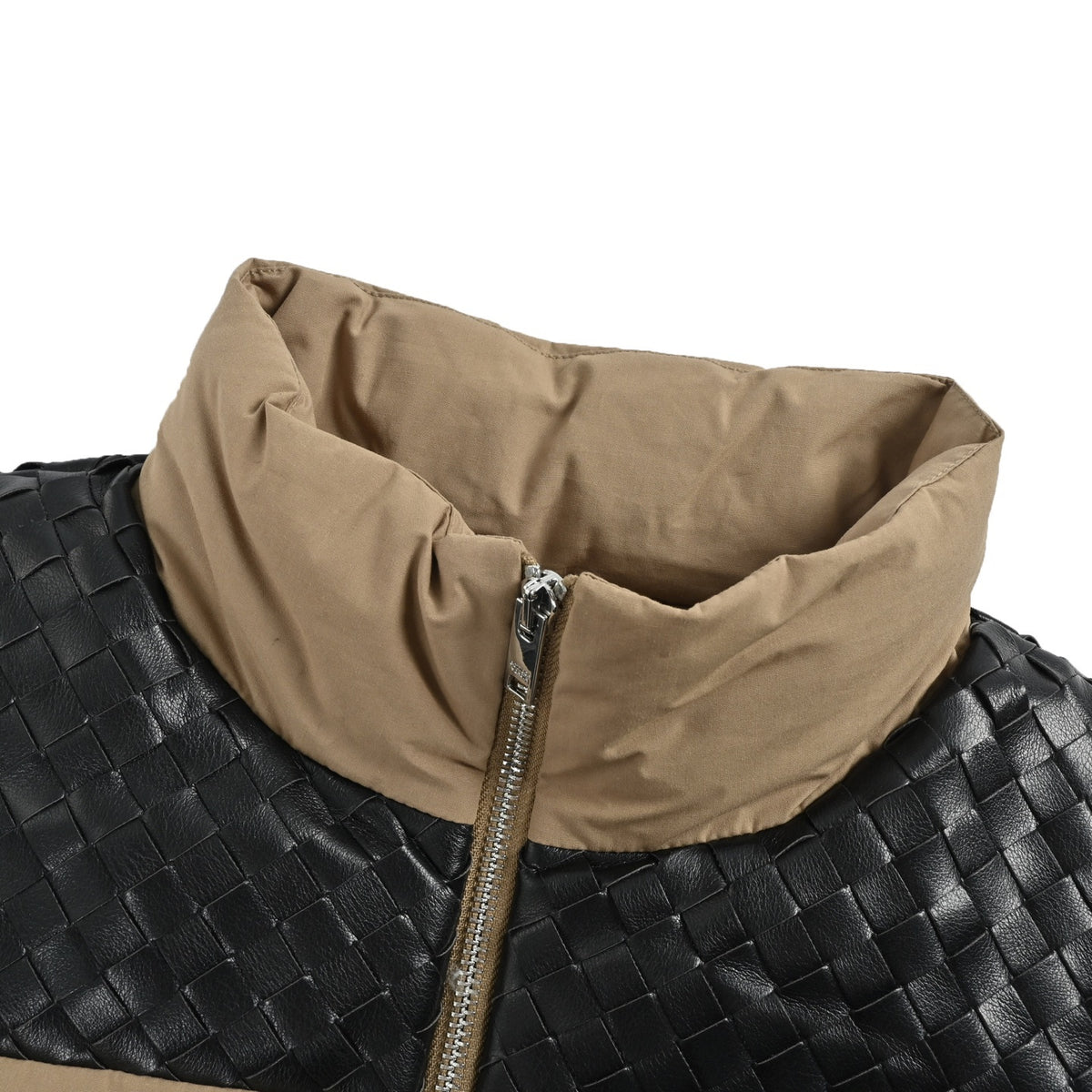 BOTTEGA VENETA BV sheepskin woven shoulder splicing down vest