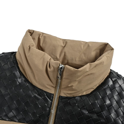 BOTTEGA VENETA BV sheepskin woven shoulder splicing down vest