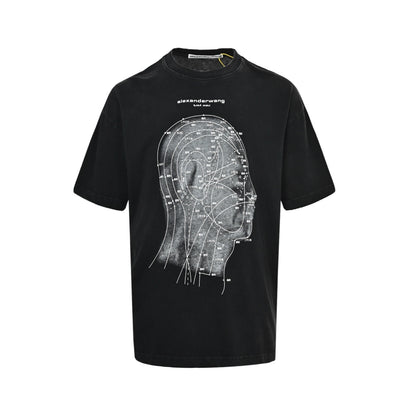Alexander Wang hot diamond letter head print short sleeves