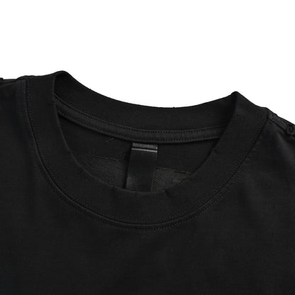 Chrome Hearts/Chrome Heart Incomplete Horseshoe Patch Embroidered Round Neck Short Sleeve