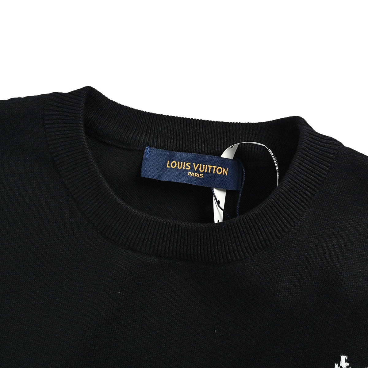 Louis Vuitton Louis Vuitton jacquard knitted short sleeves with logo on cuffs and small letters