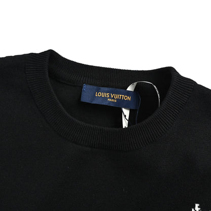 Louis Vuitton Louis Vuitton jacquard knitted short sleeves with logo on cuffs and small letters