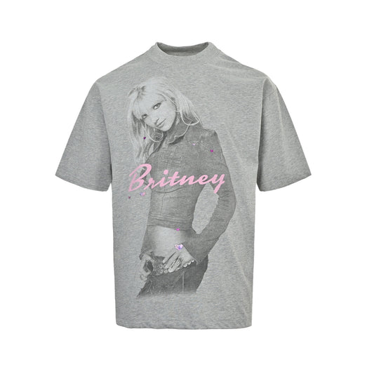Balenciaga Britney joint printed washed short-sleeves