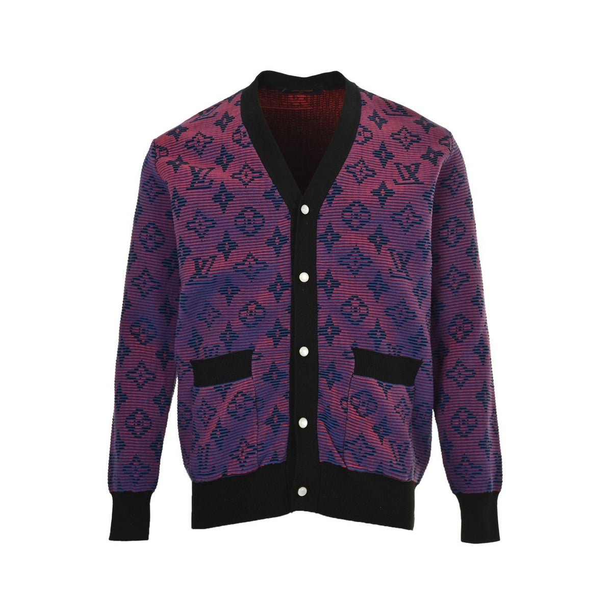 Louis Vuitton 25Fw old flower jacquard striped sweater cardigan